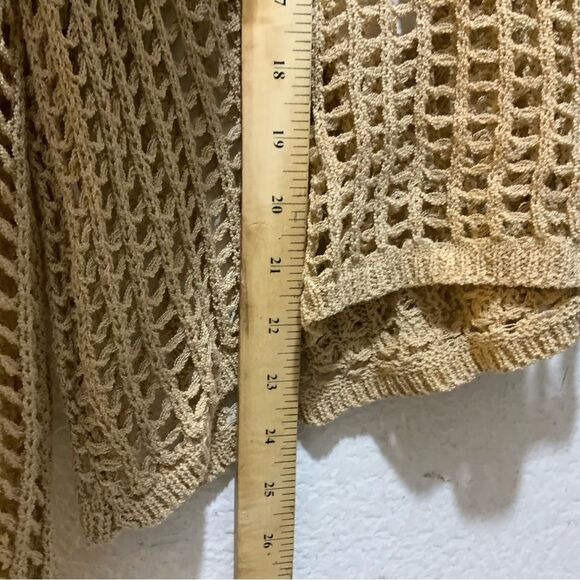 BiBi Crochet  Long Sleeve Shirt Oversized Top size M white bow accent sleeves - Picture 7 of 9